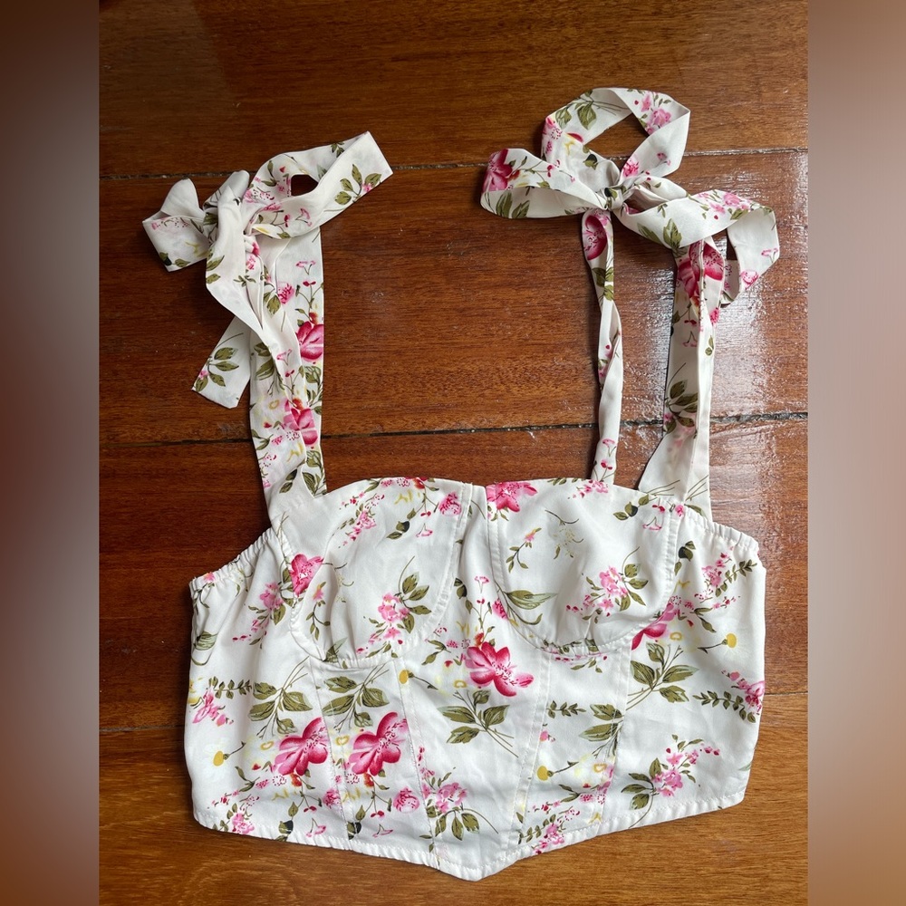 Floral Crop Tank Top